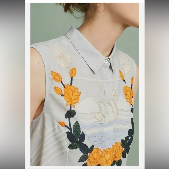 Kashti Embroidered Swan Top Blouse By Sahil Kochhar Size M - Picture 4 of 10